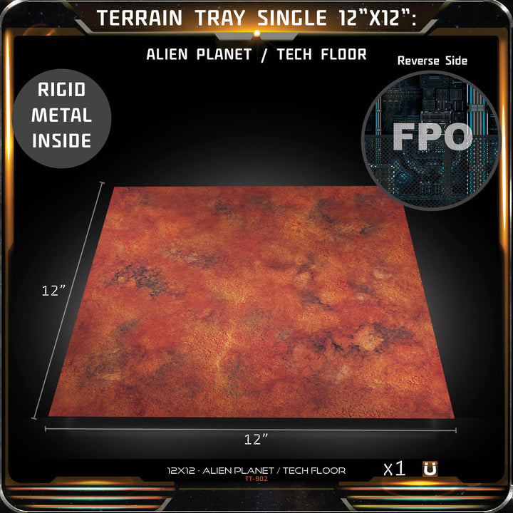 Terrain Tray Single 12"x12": Alien Planet / Alien Planet Scarred